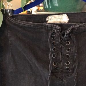 FreePeople size 29 lace up stretch denim